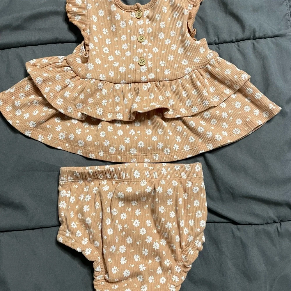 Floral Print Rib Dress & Bloomers Set FIRSTS by Petit Lem 18 months